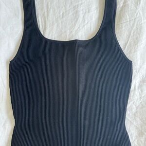 Aritzia Babaton Black Ribbed Tank Top